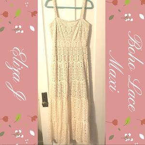 Eliza J Boho Lace Maxi Crochet Dress